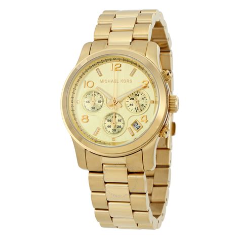 michael kors champagne chrono dial watch mk5055|Michael Kors Women's Chronograph Runway Gold.